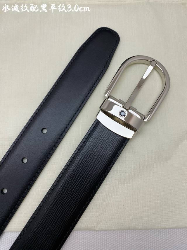 montblanc Montblanc width 3.0cm using imported cowhide fine pin buckle head free