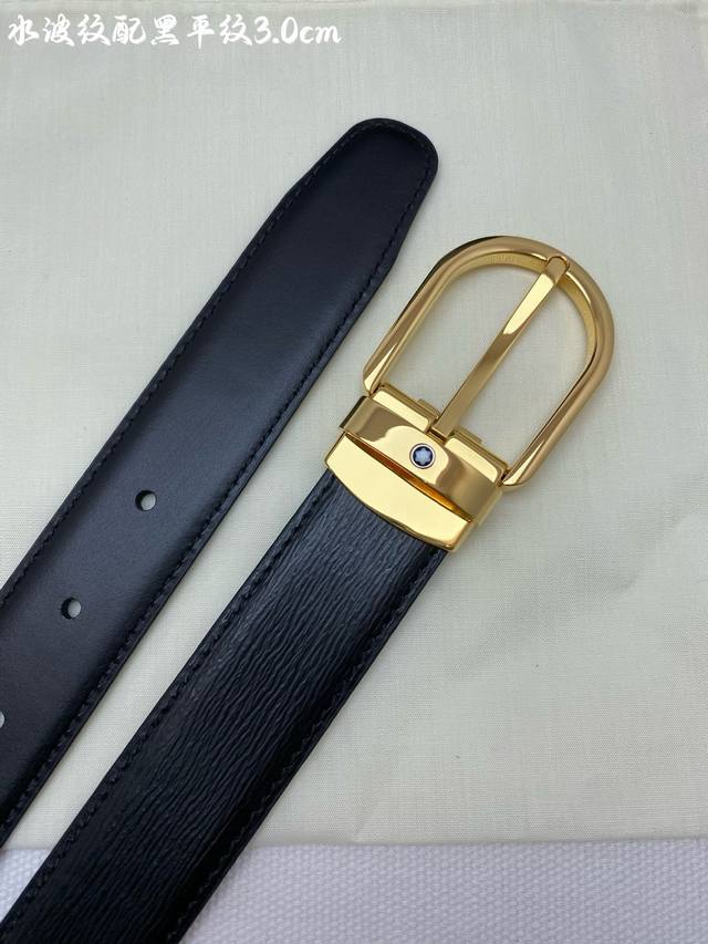 montblanc Montblanc width 3.0cm using imported cowhide fine pin buckle head free