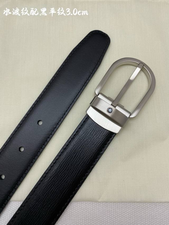 montblanc Montblanc width 3.0cm using imported cowhide fine pin buckle head free