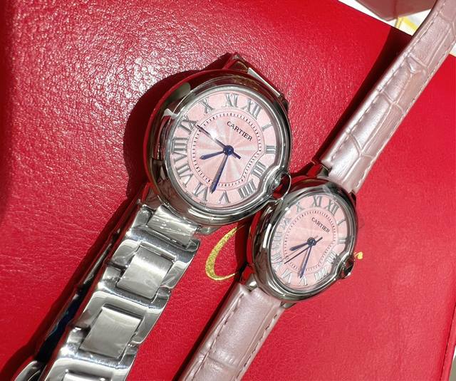 Cartier Pink Blue Balloon Quartz Women's Watch All-steel model with optional st