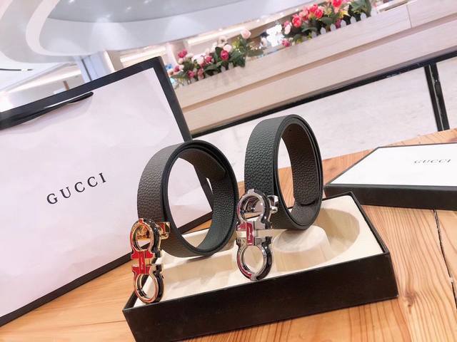 Original double-sided imported Salvatore Ferragamo calfskin belt with an origin Original double-sided imported Salvatore Ferragamo calfskin belt with an origin