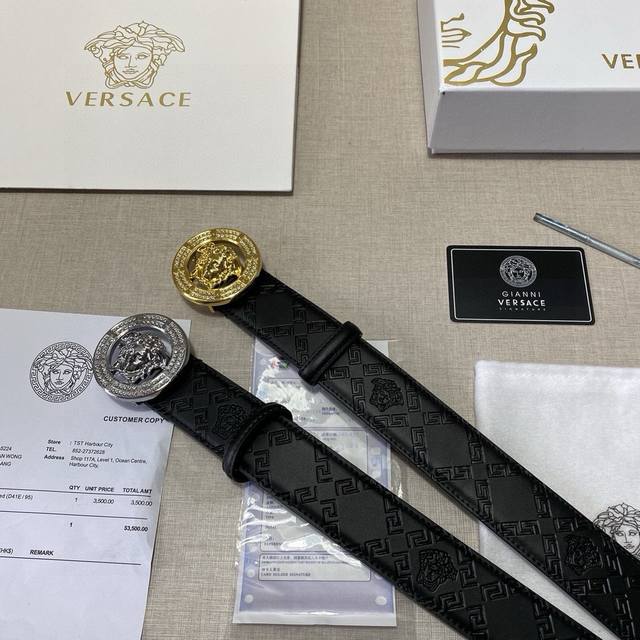 品牌：范思哲 等级：定牛制皮、新开款模。带宽3.8厘米.油精边致 电脑车线 实物摄拍无修饰 上身效果超好、配专柜套全包装.送礼自首带选 送打眼针 。 扣头：广州