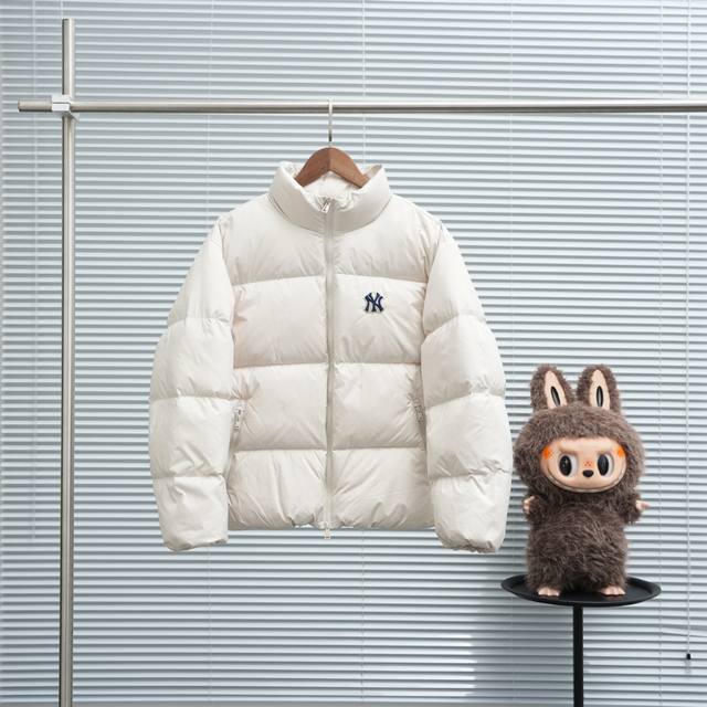 Mlb 纽约洋基队 立领背印大Logo男女款羽绒服 尺码：Xs-2Xl