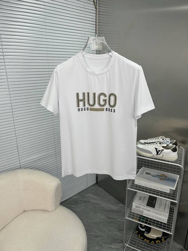 Hugo Boss 2025 Spring/Summer High-Quality Mercerized Cotton Short-Sleeve T-Shirt Hugo Boss 2025 Spring/Summer High-Quality Mercerized Cotton Short-Sleeve T-Shirt