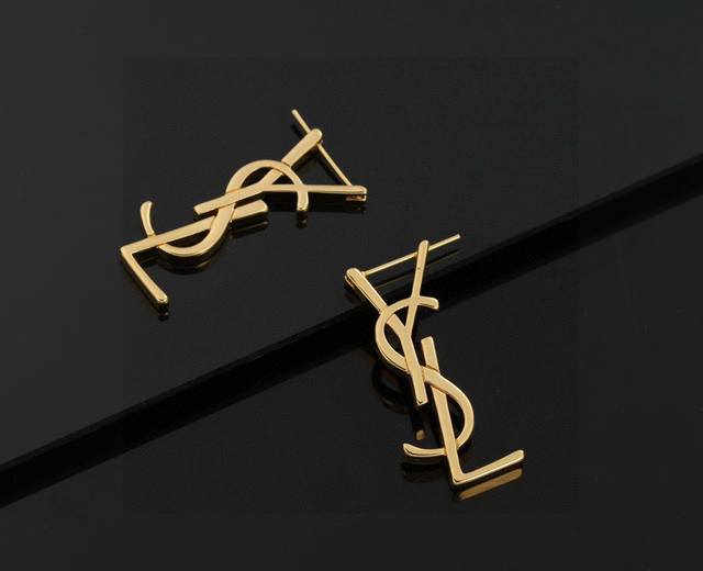 Ysl Saint Laurent earrings, original brass. Founded in 1961, Yves Saint Laurent'