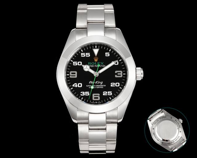 超高性价比新品空霸腕表， 年度劳力士最新款空中霸王型，40Mm、唯一一款“劳力士原色” 绿色指针，绿色Logo表盘！立体数字刻度，空中霸王型向 年代的航空业黄金