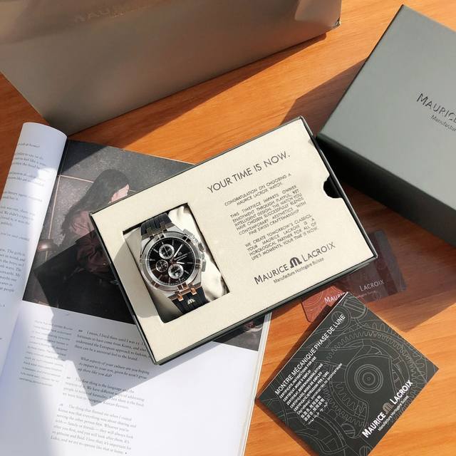 Maurice Lacroix Aikon series six-eye chronograph quartz movement watch. Feel fr Maurice Lacroix Aikon series six-eye chronograph quartz movement watch. Feel fr