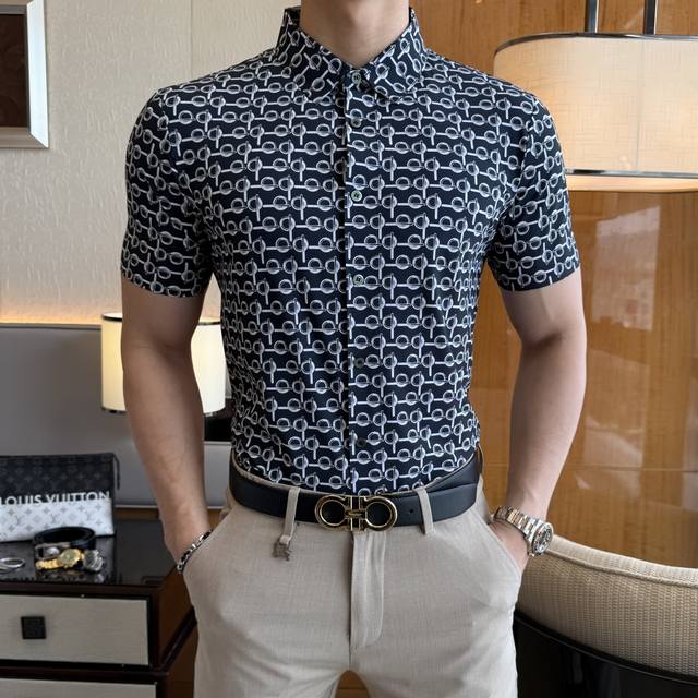 Ferragamo 2025 Spring/Summer Fashion Hot Selling Short-Sleeve Shirt, sourced fro