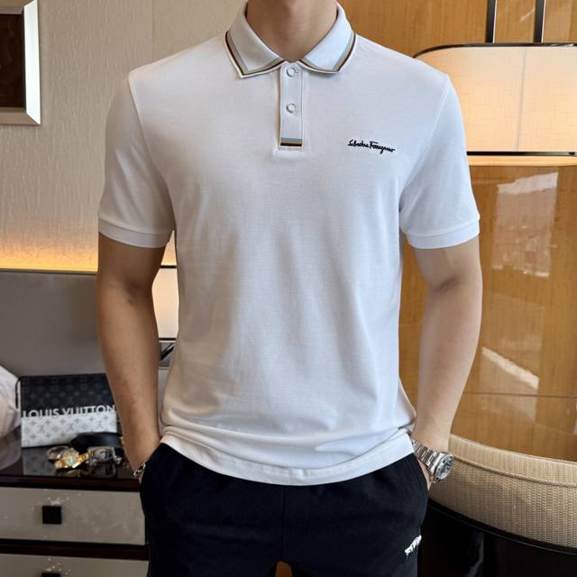Ferragamo - 2025 Spring/Summer Polo Collar Short-Sleeve Collection. Made from pr