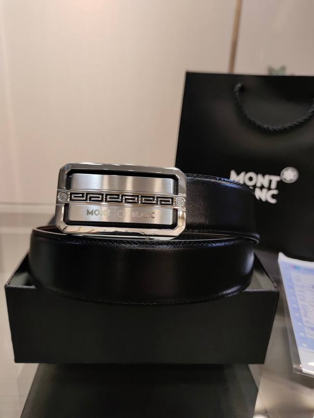 Montblanc Men's Automatic Belt - 34mm Width, Exquisite Steel Buckle, Soft to the Montblanc Men's Automatic Belt - 34mm Width, Exquisite Steel Buckle, Soft to the