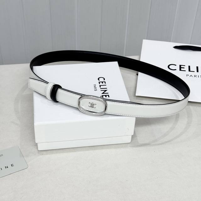 Celin E新品立体浮标扣女士腰带 意大利进口小牛皮 搭铜扣 宽度2.5双面佩戴