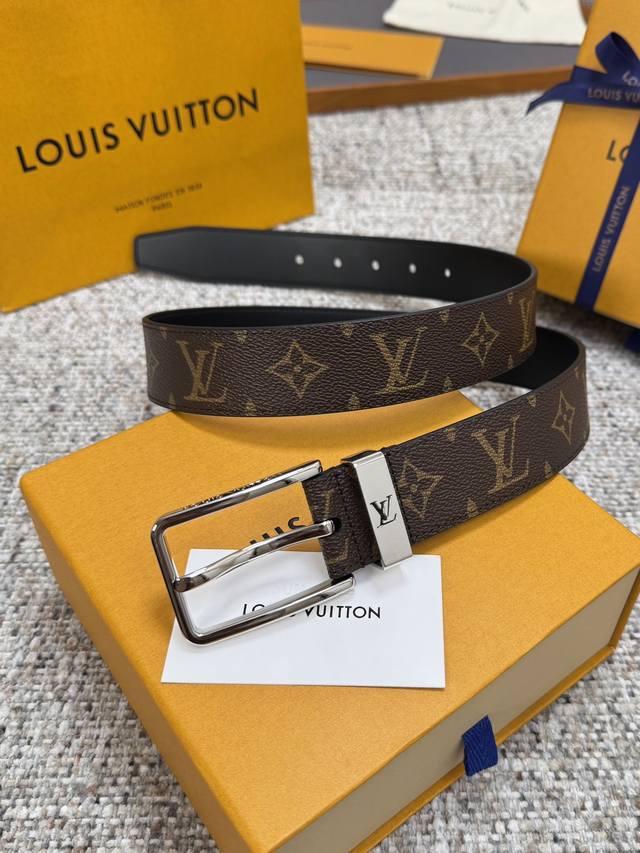 Louis Vuitton LV belt series, original hardware, exquisite hand-painted edges, s