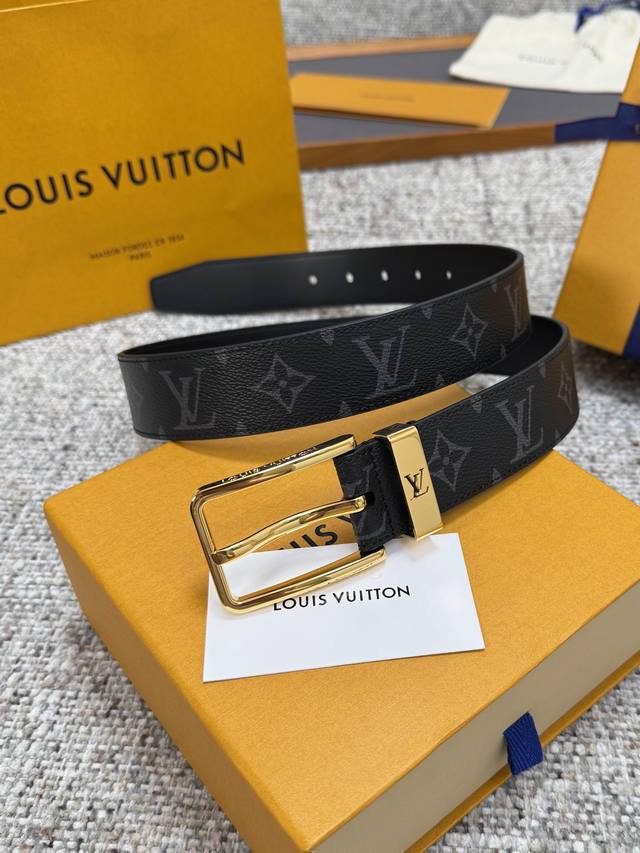 Louis Vuitton LV belt series, original hardware, exquisite hand-painted edges, s