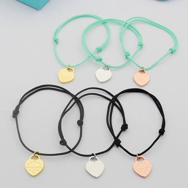 Tiffany & Co. bracelet with heart design, symbolizing classic elements, featurin