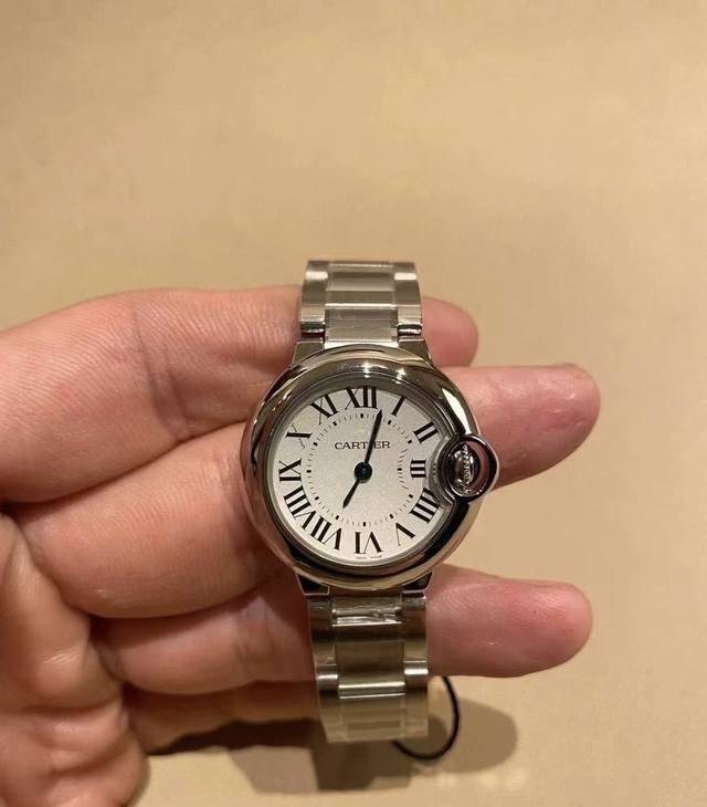 Cartier卡地亚 蓝气球系列 石英机芯 防水简约 女表 瑞表 28Mm 银色表盘 精钢表壳 精钢表带