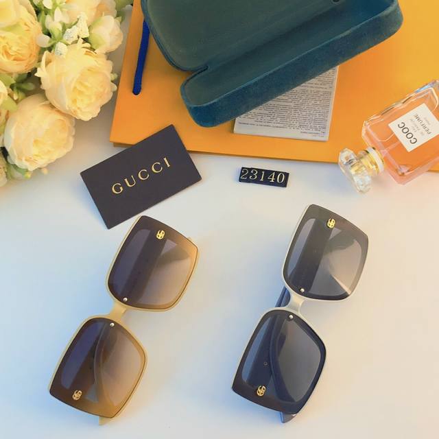 Gucc* 新款高级感方形墨镜女时尚小众Uv400优雅防晒太阳镜出游