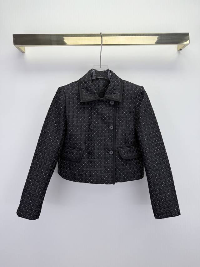 Dio* 25Ss Autumn/Winter New Style Lapel Double-Breasted Coat with Rattan Pattern