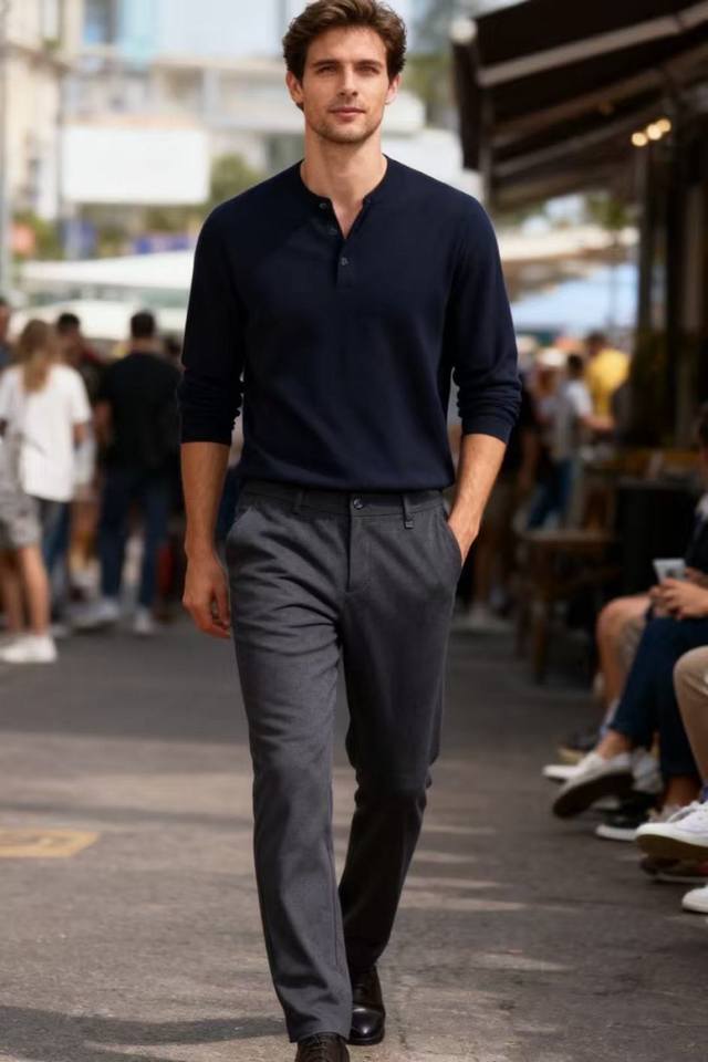 Givenchy 2025 Autumn New Arrival Men's Dark Grey Casual Trousers are made of pol Givenchy 2025 Autumn New Arrival Men's Dark Grey Casual Trousers are made of pol