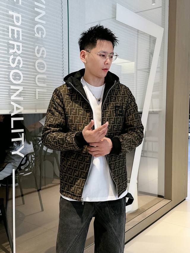 Fendi autumn/winter new down cotton coat with all three labels intact. A runway