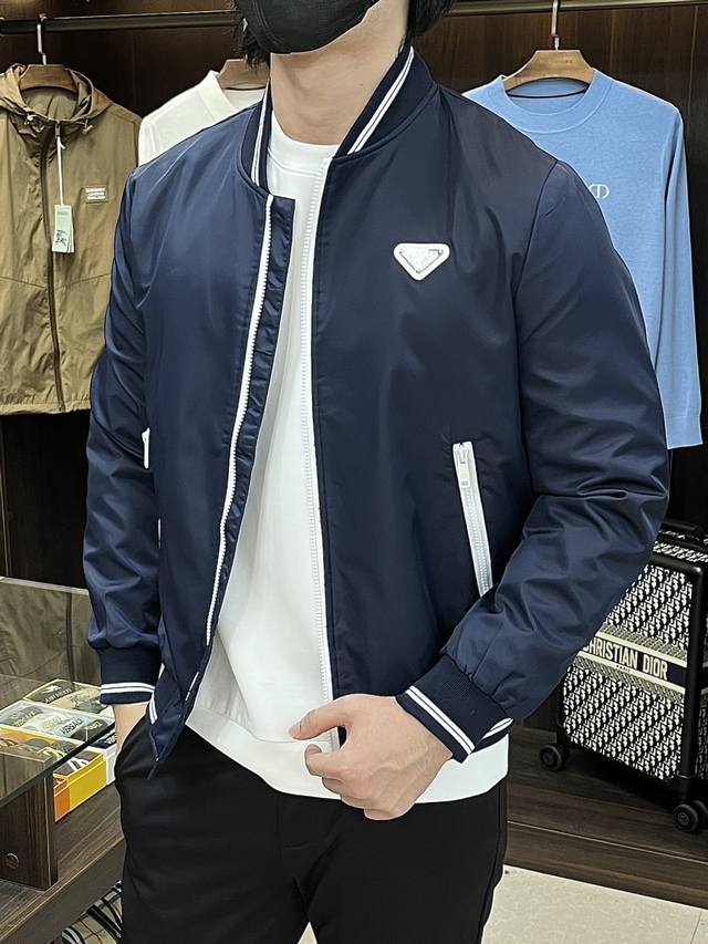 Featured Prada 2025Ss Early Autumn New Arrival: Prada Baseball Collar Jacket. A