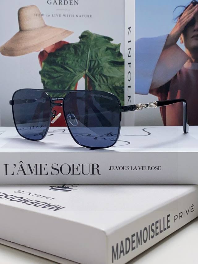 Chrome Hearts 克罗心2025新款港味复古跨境摩登时尚多边形太阳眼镜男潮个性女防紫外线双梁墨镜 女士墨镜