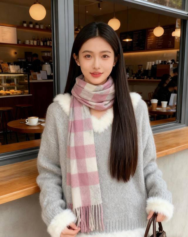 巴宝莉经典格纹爆款 永不过时100%顶极羔羊毛材质非常保暖 柔软亲肤，不扎脖经典巴宝莉格纹设计男女通用情侣款尺寸32*192Cm中性款男女各自选择自己中意的颜色