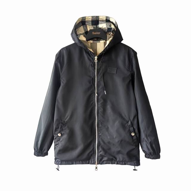 Real Shot Details + Size Chart Burberry Large Check Reversible Hooded Jacket Top