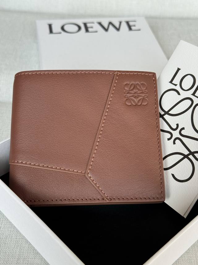 Original Leather Classic Cowhide Leather Puzzle Bi-fold Wallet X4B Brown This b