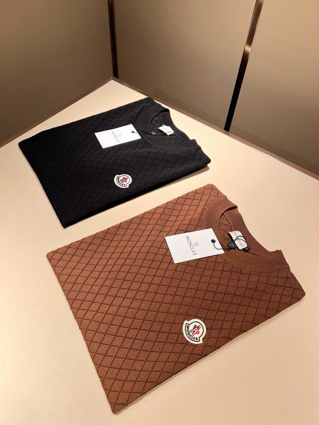 Moncler 2025 Spring/Summer latest trade order knitted short-sleeved T-shirt, in