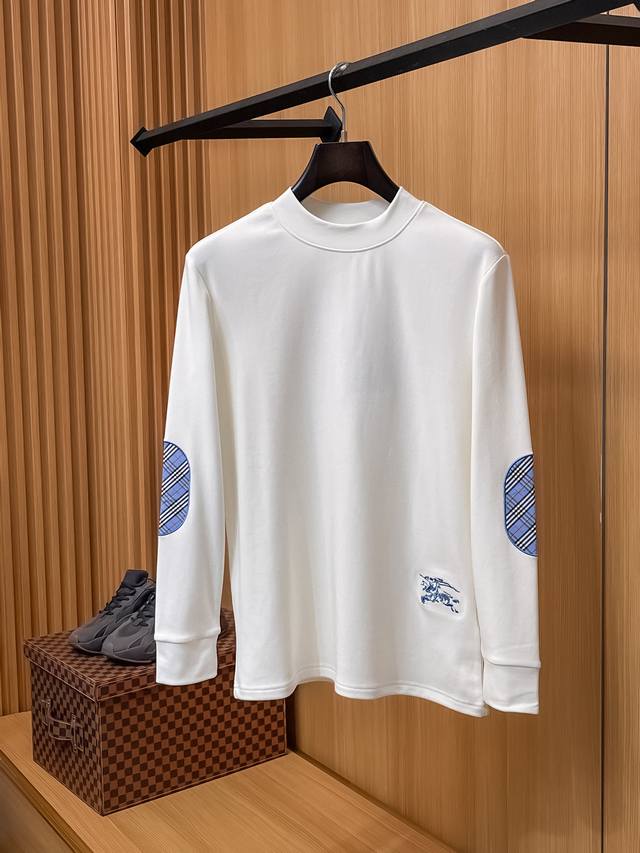 巴宝莉 25Ss秋季 新品 新款贸易订单圆领长袖打底衫长袖T恤网红款！上身舒适透气，不僵硬，整体有着丰富的立体感，品质出口订单，满足通勤人们对于着装的简约需求，