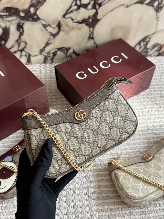 复刻版 牛皮 Gucci Ophidia Mini麻将包 巴掌大小的造型真的贼可爱呀！ 对于迷你小玩意真的毫无抵抗力！ 尺寸18 10Cm