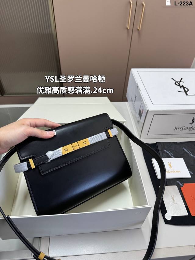 配镜子 L-223A尺寸24×16折叠盒飞机盒 Ysl曼哈顿圣罗兰 背起来真的太有Feel。曼哈顿 最低调 简洁大气啦！尺寸刚刚好！