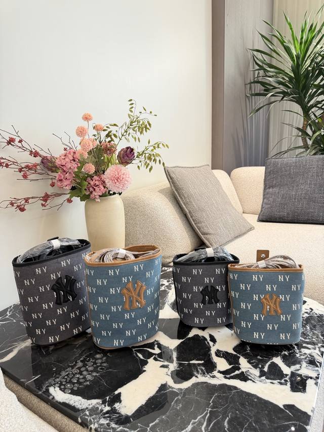 Mlb Monogram Denim Bucket Bag Ml B 25 Autumn New Monogram Denim Bucket Bag, ligh