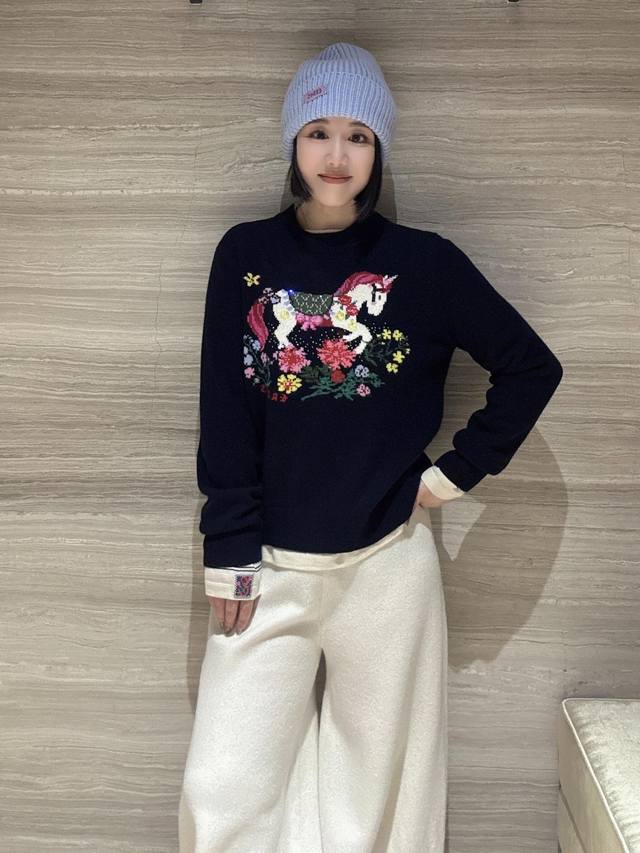 Erdos*25Fw Autumn/Winter New Year of the Horse Series Pony Pattern Pullover Long Erdos*25Fw Autumn/Winter New Year of the Horse Series Pony Pattern Pullover Long