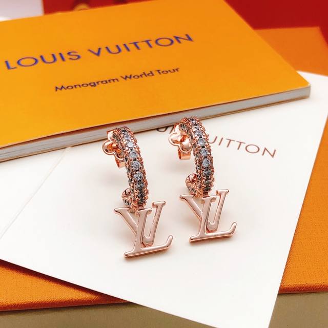 编号Led0202 Lv*最新款玫瑰金色耳勾 一致Zp黄铜材质