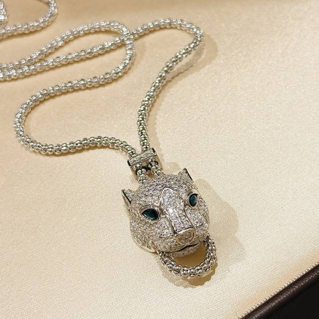 A0876 New Designer "Get Rich Quick" Series Leopard Full Diamond Pull-Out Necklac A0876 New Designer "Get Rich Quick" Series Leopard Full Diamond Pull-Out Necklac