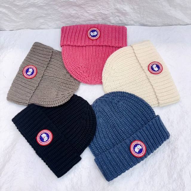 Canada Goose, woolen hat, fluffy Chanel-style classic and simple, fashionable a