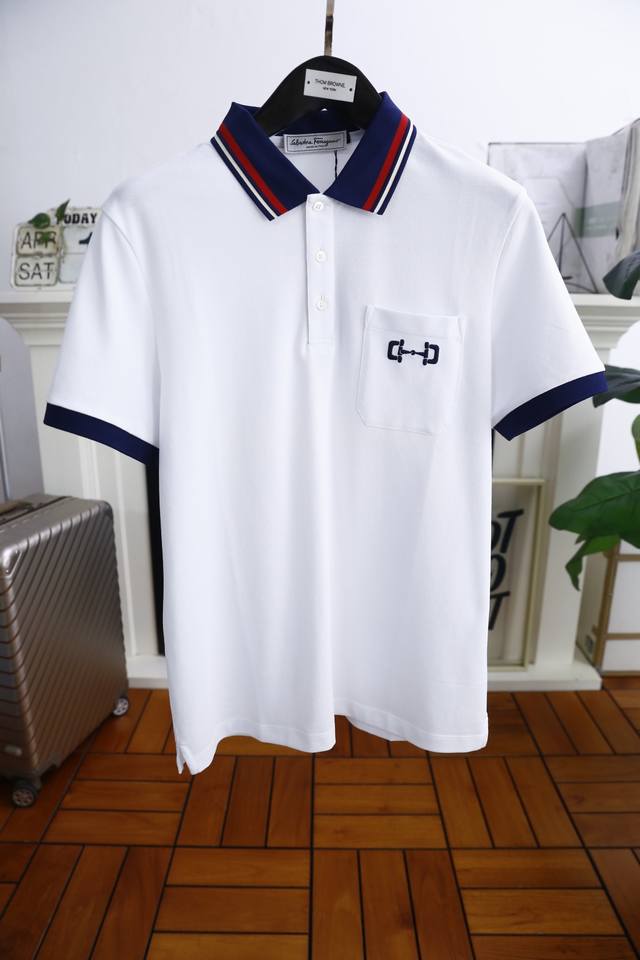 Ferragamo. 2025 Summer Fashion Collared Short-Sleeve High-End Custom-Made Versa