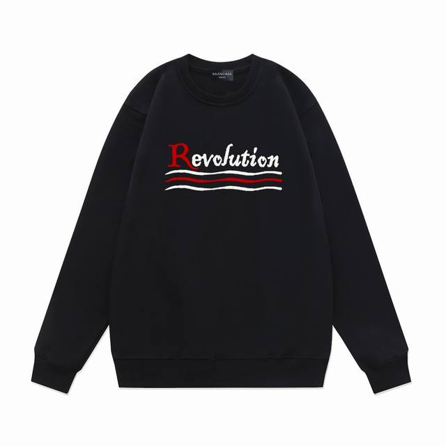 Fw25 秋冬圆领印花卫衣系列 -Balenciage 巴黎世家字母图案卫衣 采用420G全棉双股大毛圈面料同缸定染。不缩水不退色，手感舒服，质感超强全套辅料。