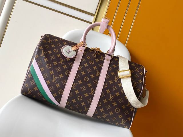 M25822 Pink 163C01 Dynamic Chip This Keepall Bandouli