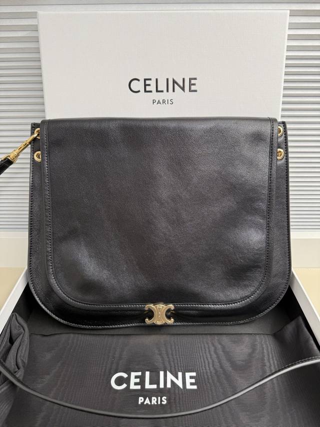 Authentic Celine Besace Relaxed Tote Bag Soft Triomphe Besace ~ A relaxed tote b