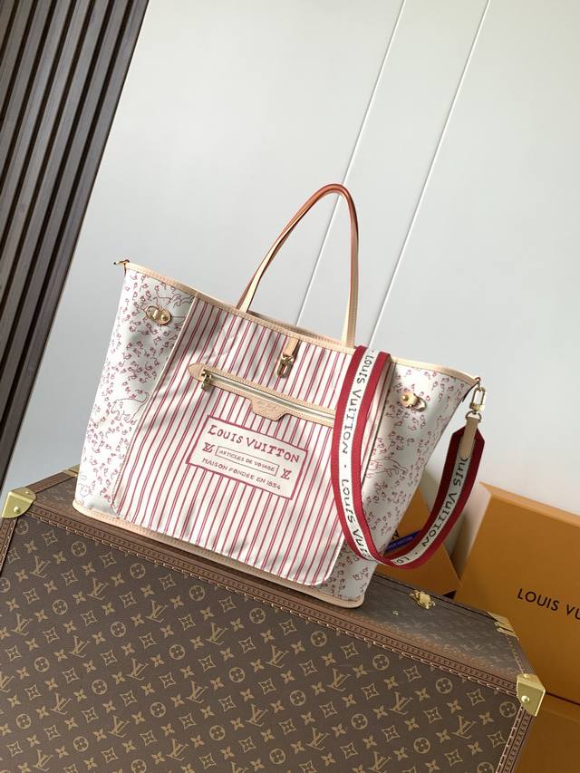 出厂价p 顶级原单，变码芯片 M11948杏色印花 M15124猫咪印花 Neverfull BandoulièRe Inside Out Gm 手袋以 Mon
