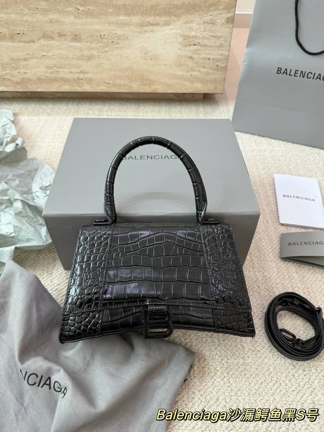 牛皮版本 巴黎世家 Balenciaga 巴黎世家 Hourglass S 沙漏包 斜挎手提包 Lisa款 最新走秀款购物袋来啦专柜限量上市 娱乐周刊主推款～超