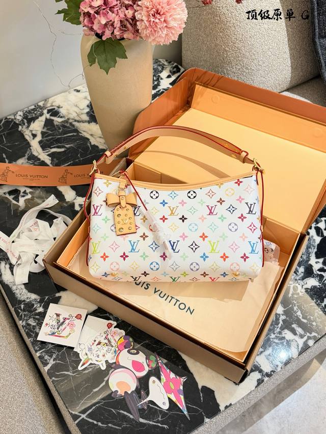LV Takashi Murakami White Tricolor Carryall Handbag The LV x Takashi Murakami co