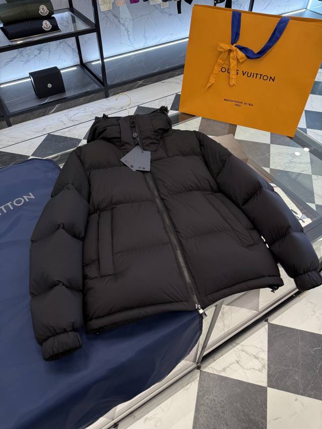 Louis Vuitton 141 New Monogram Patchwork Jacquard Hooded Down Jacket, Detachable