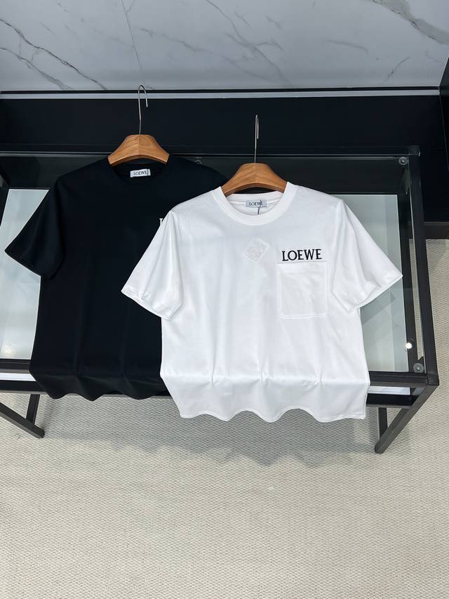 2026Ss New Loewe High-Quality Crew Neck Short-Sleeve T-Shirt Brand's classic emb