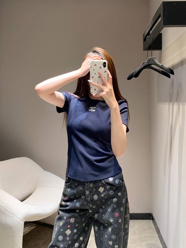 Celin* 26Ss Early Spring New Arrival Arc de Triomphe Embroidered Stretch Short-S