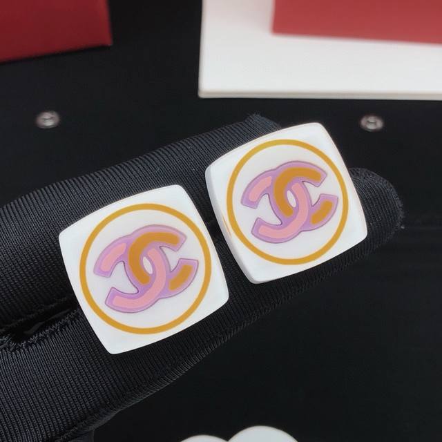 Item No. Xed0475 Ch*Nel Latest Acrylic Square Earrings, Same as Zp Brass Materia