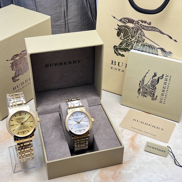 巴宝莉 Burberry 手表 英伦经典时格尚纹男表，独特的格纹精钢表带展现不一样的时尚气息，尺寸40Mm