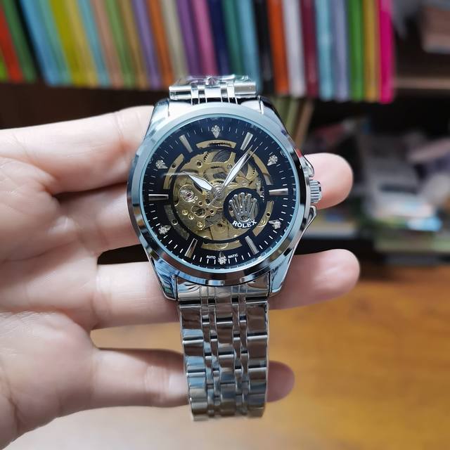 Stainless steel bracelet with butterfly clasp, white: p; two-tone and all-black Stainless steel bracelet with butterfly clasp, white: p; two-tone and all-black